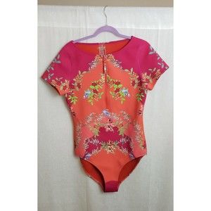 NWT Johnny Was Wave Surf Neoprene Zip-Up One-Piece Swimsuit XL Beach $298